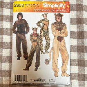 Simplicity Pattern 2853 Costumes for Adults Size A XS, S, M, L, XL, New